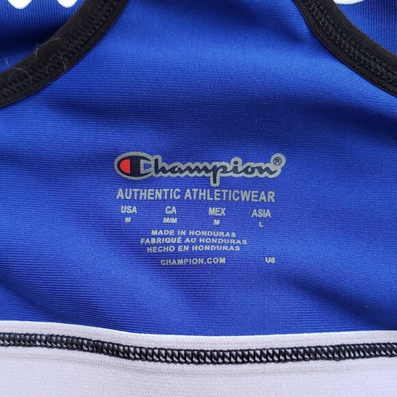 CHAMPION The Absolute Workout Longline Sports Bra M Royal Blue Spellout - Picture 4 of 9